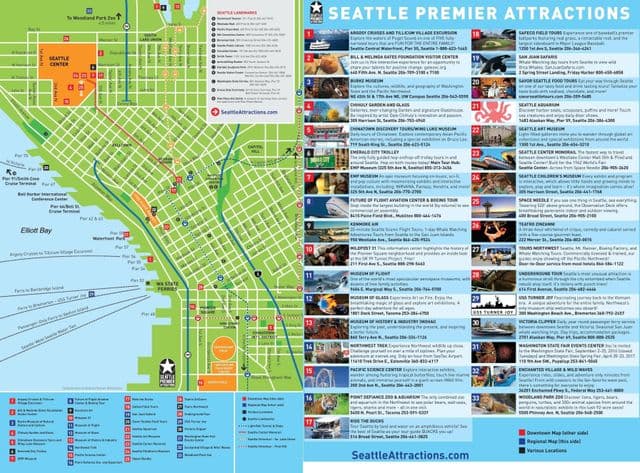Plan des attractions de Seattle