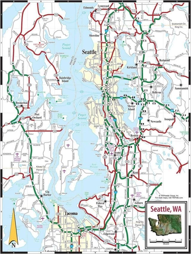 Plan des routes de Seattle