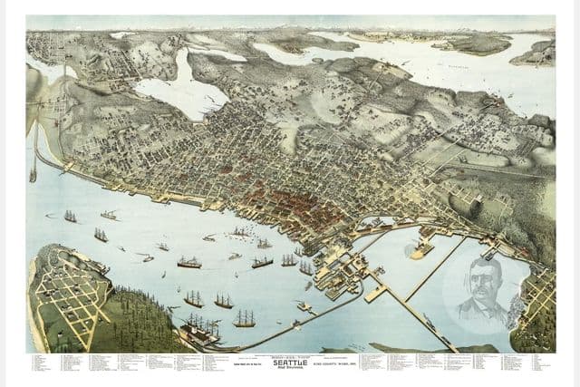 Plan antique de Seattle